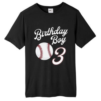 3rd Birthday Baseball Big Number Three 3 Year Old Day Gift Tall Fusion ChromaSoft Performance T-Shirt