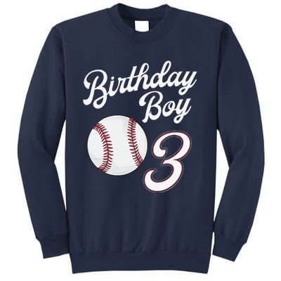 3rd Birthday Baseball Big Number Three 3 Year Old Day Gift Sweatshirt