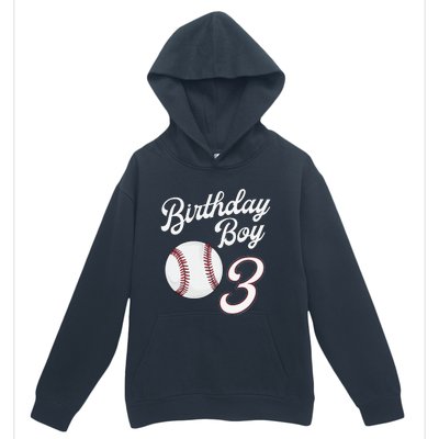 3rd Birthday Baseball Big Number Three 3 Year Old Day Gift Urban Pullover Hoodie