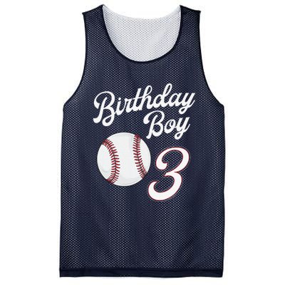 3rd Birthday Baseball Big Number Three 3 Year Old Day Gift Mesh Reversible Basketball Jersey Tank