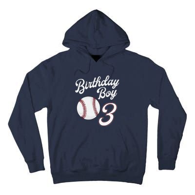 3rd Birthday Baseball Big Number Three 3 Year Old Day Gift Tall Hoodie