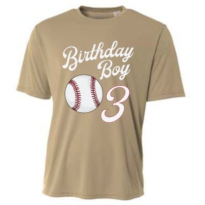 3rd Birthday Baseball Big Number Three 3 Year Old Day Gift Cooling Performance Crew T-Shirt