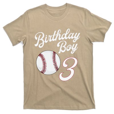 3rd Birthday Baseball Big Number Three 3 Year Old Day Gift T-Shirt