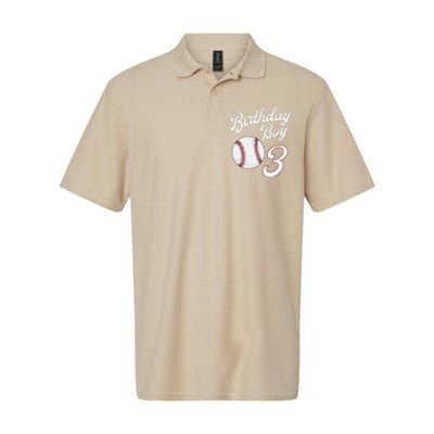 3rd Birthday Baseball Big Number Three 3 Year Old Day Gift Softstyle Adult Sport Polo