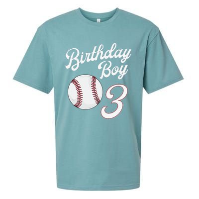 3rd Birthday Baseball Big Number Three 3 Year Old Day Gift Sueded Cloud Jersey T-Shirt