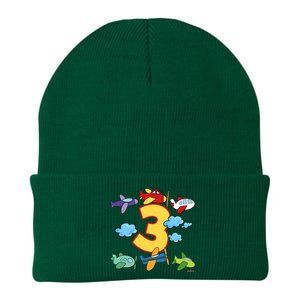 3rd Birthday Boy Airplane Pilot 3 Years Birthday Knit Cap Winter Beanie