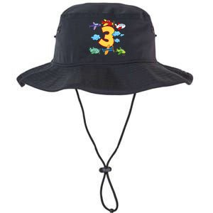 3rd Birthday Boy Airplane Pilot 3 Years Birthday Legacy Cool Fit Booney Bucket Hat