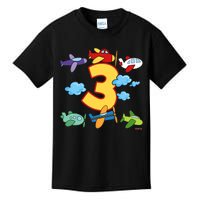 3rd Birthday Boy Airplane Pilot 3 Years Birthday Kids T-Shirt