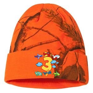 3rd Birthday Boy Airplane Pilot 3 Years Birthday Kati Licensed 12" Camo Beanie