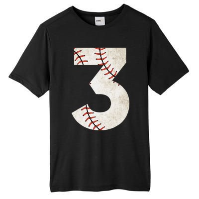 3rd Birthday Baseball Big Number Three 3 Year Old Tall Fusion ChromaSoft Performance T-Shirt