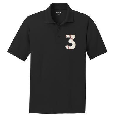 3rd Birthday Baseball Big Number Three 3 Year Old PosiCharge RacerMesh Polo