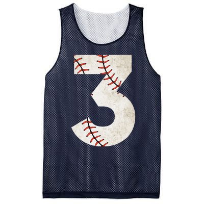 3rd Birthday Baseball Big Number Three 3 Year Old Mesh Reversible Basketball Jersey Tank