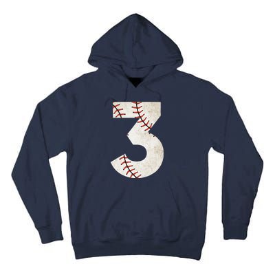 3rd Birthday Baseball Big Number Three 3 Year Old Tall Hoodie