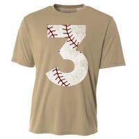 3rd Birthday Baseball Big Number Three 3 Year Old Cooling Performance Crew T-Shirt