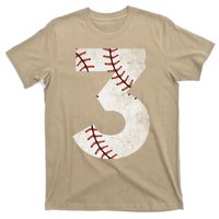 3rd Birthday Baseball Big Number Three 3 Year Old T-Shirt