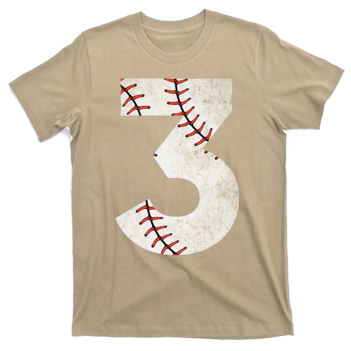 3rd Birthday Baseball Big Number Three 3 Year Old T-Shirt