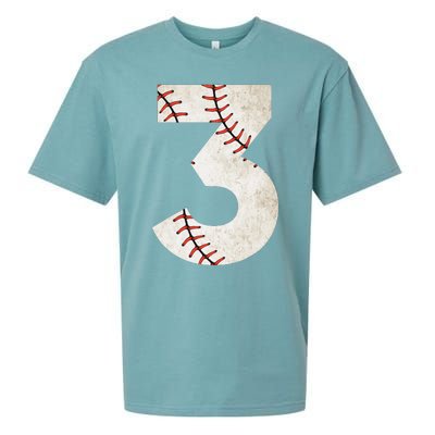 3rd Birthday Baseball Big Number Three 3 Year Old Sueded Cloud Jersey T-Shirt