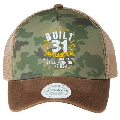 31st Birthday Built 31 Years Ago 31 Years Old Birthday Legacy Tie Dye Trucker Hat