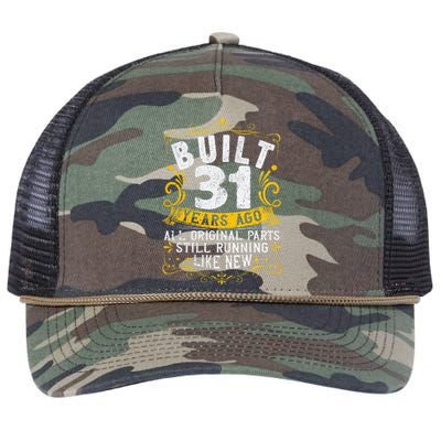 31st Birthday Built 31 Years Ago 31 Years Old Birthday Retro Rope Trucker Hat Cap