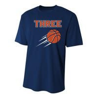  3rd Birthday Basketball Party Jersey 3 Years Old Youth Performance Sprint T-Shirt