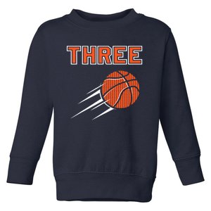  3rd Birthday Basketball Party Jersey 3 Years Old Toddler Sweatshirt