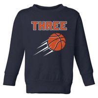  3rd Birthday Basketball Party Jersey 3 Years Old Toddler Sweatshirt