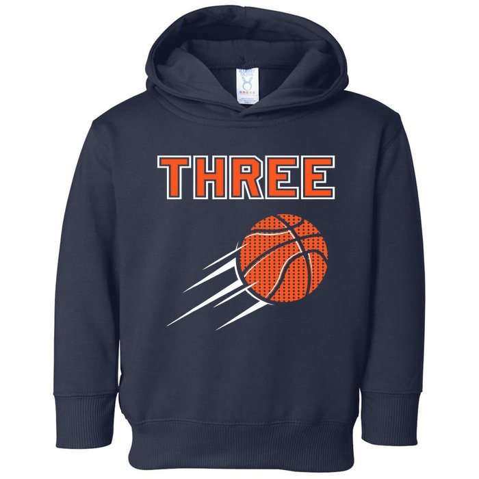  3rd Birthday Basketball Party Jersey 3 Years Old Toddler Hoodie