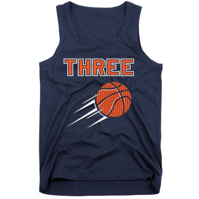  3rd Birthday Basketball Party Jersey 3 Years Old Tank Top