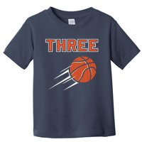  3rd Birthday Basketball Party Jersey 3 Years Old Toddler T-Shirt