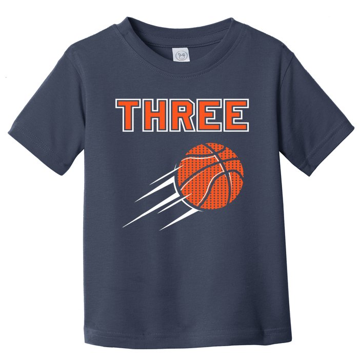  3rd Birthday Basketball Party Jersey 3 Years Old Toddler T-Shirt