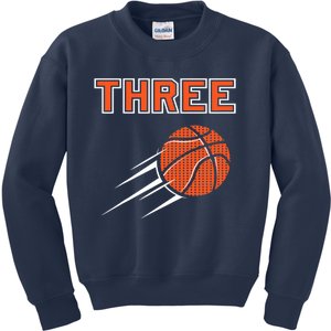  3rd Birthday Basketball Party Jersey 3 Years Old Kids Sweatshirt