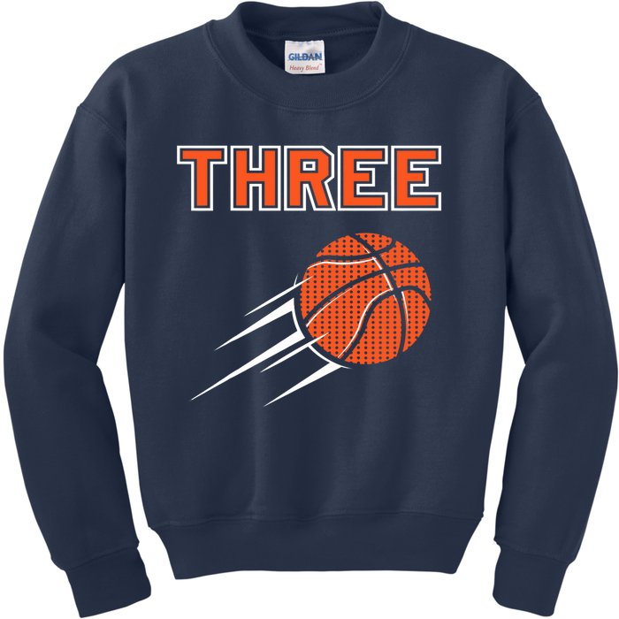  3rd Birthday Basketball Party Jersey 3 Years Old Kids Sweatshirt