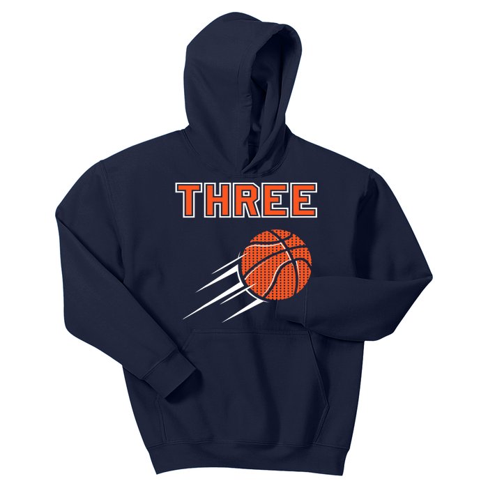  3rd Birthday Basketball Party Jersey 3 Years Old Kids Hoodie