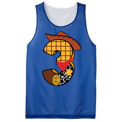 3rd Birthday Cowboy Mesh Reversible Basketball Jersey Tank