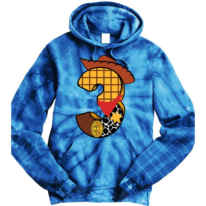 3rd Birthday Cowboy Tie Dye Hoodie