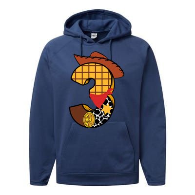 3rd Birthday Cowboy Performance Fleece Hoodie