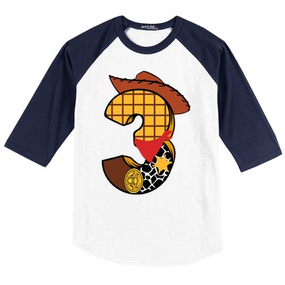 3rd Birthday Cowboy Baseball Sleeve Shirt