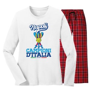 3 Bastoni Campioni d'Italia Napoli Tifosi Napoletani 1926 Women's Long Sleeve Flannel Pajama Set 