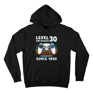 30 Birthday Decorations Gamer Men Video 1993 30th Birthday Hoodie