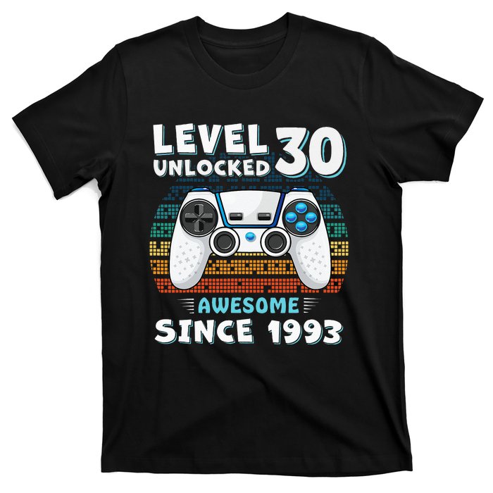 30 Birthday Decorations Gamer Men Video 1993 30th Birthday T-Shirt