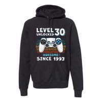 30 Birthday Decorations Gamer Men Video 1993 30th Birthday Premium Hoodie