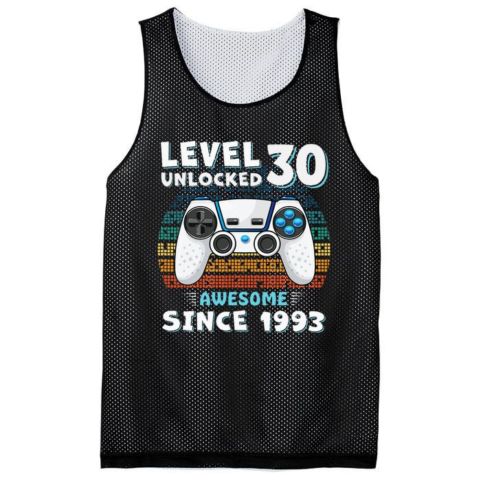 30 Birthday Decorations Gamer Men Video 1993 30th Birthday Mesh Reversible Basketball Jersey Tank