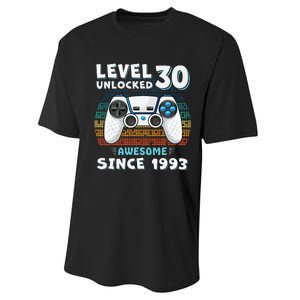 30 Birthday Decorations Gamer Men Video 1993 30th Birthday Performance Sprint T-Shirt