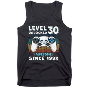 30 Birthday Decorations Gamer Men Video 1993 30th Birthday Tank Top