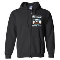 30 Birthday Decorations Gamer Men Video 1993 30th Birthday Full Zip Hoodie