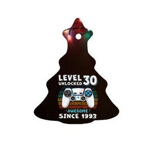 30 Birthday Decorations Gamer Men Video 1993 30th Birthday Ceramic Tree Ornament