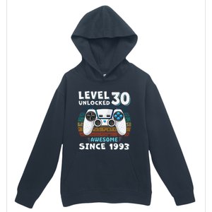 30 Birthday Decorations Gamer Men Video 1993 30th Birthday Urban Pullover Hoodie