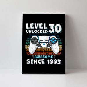 30 Birthday Decorations Gamer Men Video 1993 30th Birthday Canvas