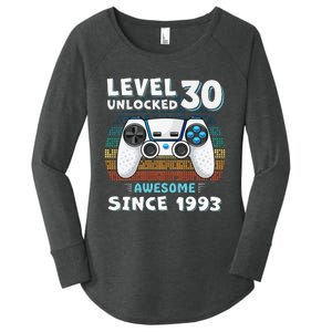 30 Birthday Decorations Gamer Men Video 1993 30th Birthday Women's Perfect Tri Tunic Long Sleeve Shirt