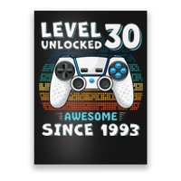 30 Birthday Decorations Gamer Men Video 1993 30th Birthday Poster